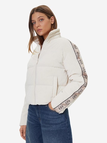 Veste d’hiver 'NEW JEAN PUFFER JACK V5BL11 WGYC2' GUESS en beige : devant
