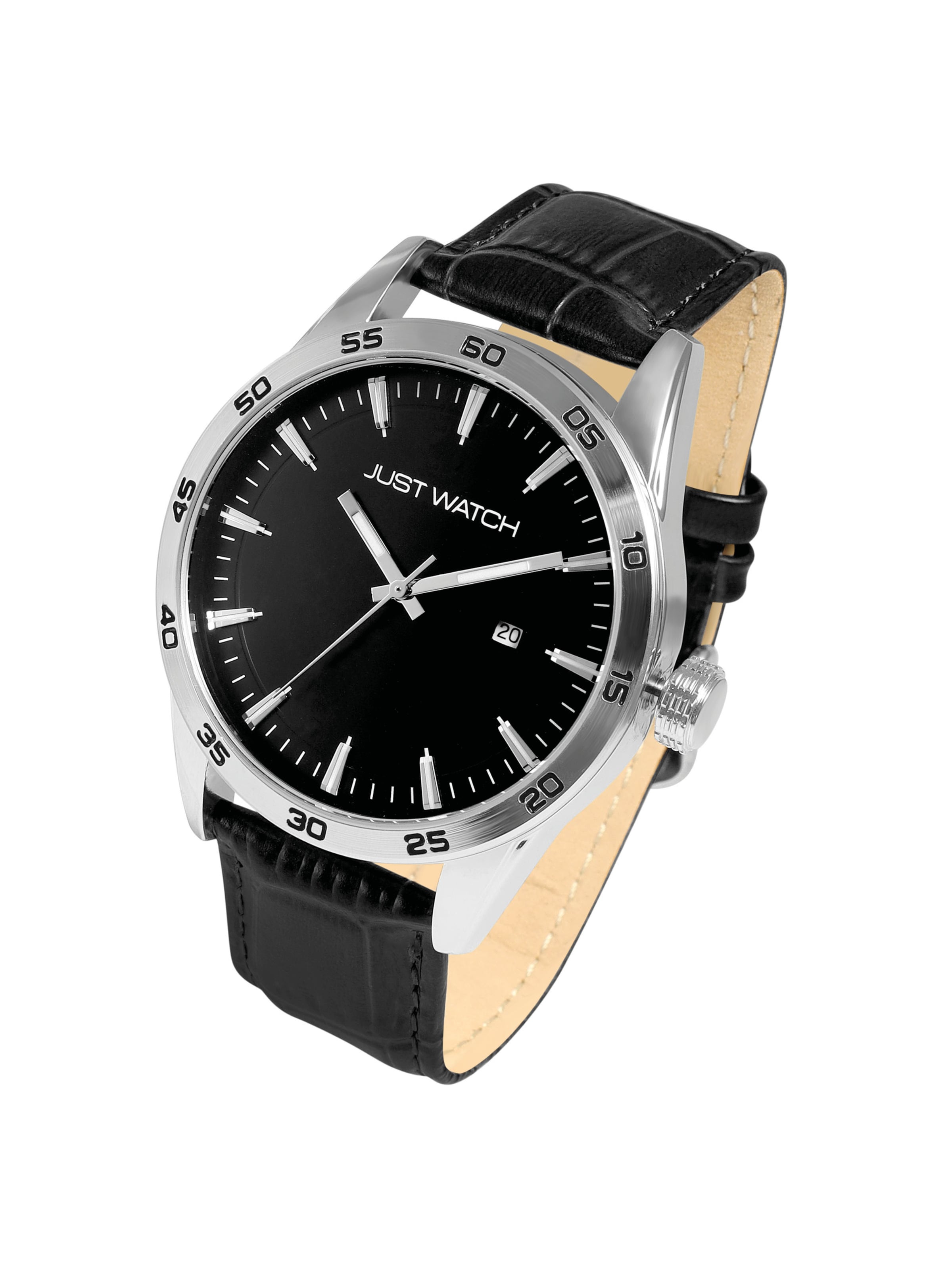 Just Watch Analog Watch 'Datumsanzeige' in Black: front
