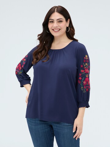 Fiorella Rubino - Blusa en azul: frente