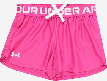 UNDER ARMOUR Обычный Спортивные штаны 'Play Up Solid' в Ярко-розовый: спереди