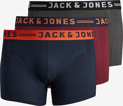 Jack & Jones Plus Bokserice u mornarsko plava / siva melange / tamno narančasta / burgund, Pregled proizvoda