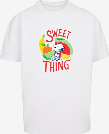 Merchcode Shirt 'Ladies Peanuts - Sweet thing' in Wit: voorkant