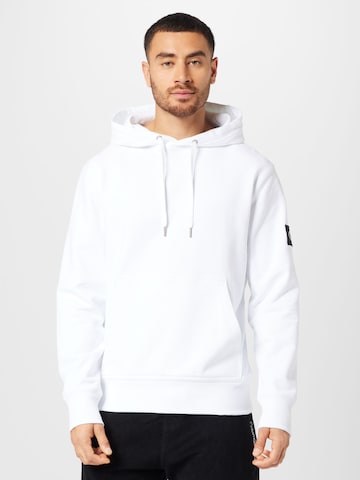 Sweat-shirt Calvin Klein Jeans en blanc : devant