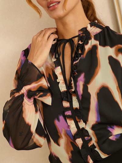Camicia da donna in S love & roses di colore marrone / cappuccino / blu violetto / nero, Visualizzazione prodotti