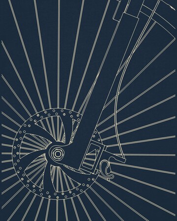T-Shirt ' Fahrradspeichen ' Watapparel en bleu
