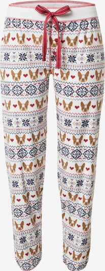 PJ Salvage Pyjamahose in navy / braun / dunkelrot / offwhite, Produktansicht