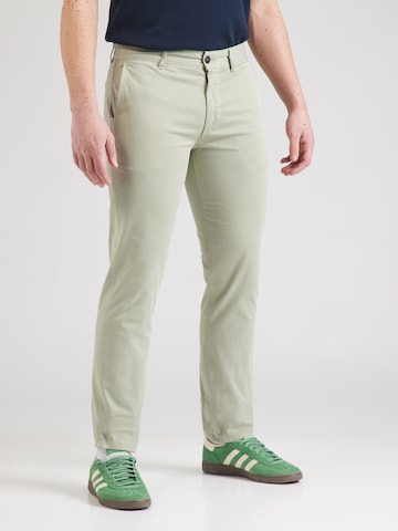 Coupe slim Pantalon chino BOSS en vert : devant