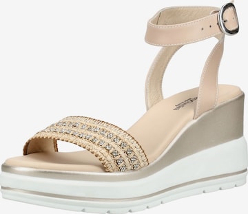 Sandales Nero Giardini en beige : devant