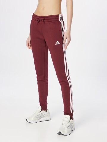 ADIDAS SPORTSWEAR Tapered Workout Pants 'Essentials' in Red: front