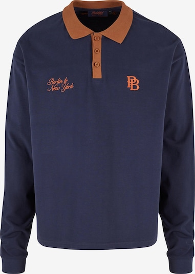 Prohibited Poloshirt in dunkelblau / braun / orange, Produktansicht