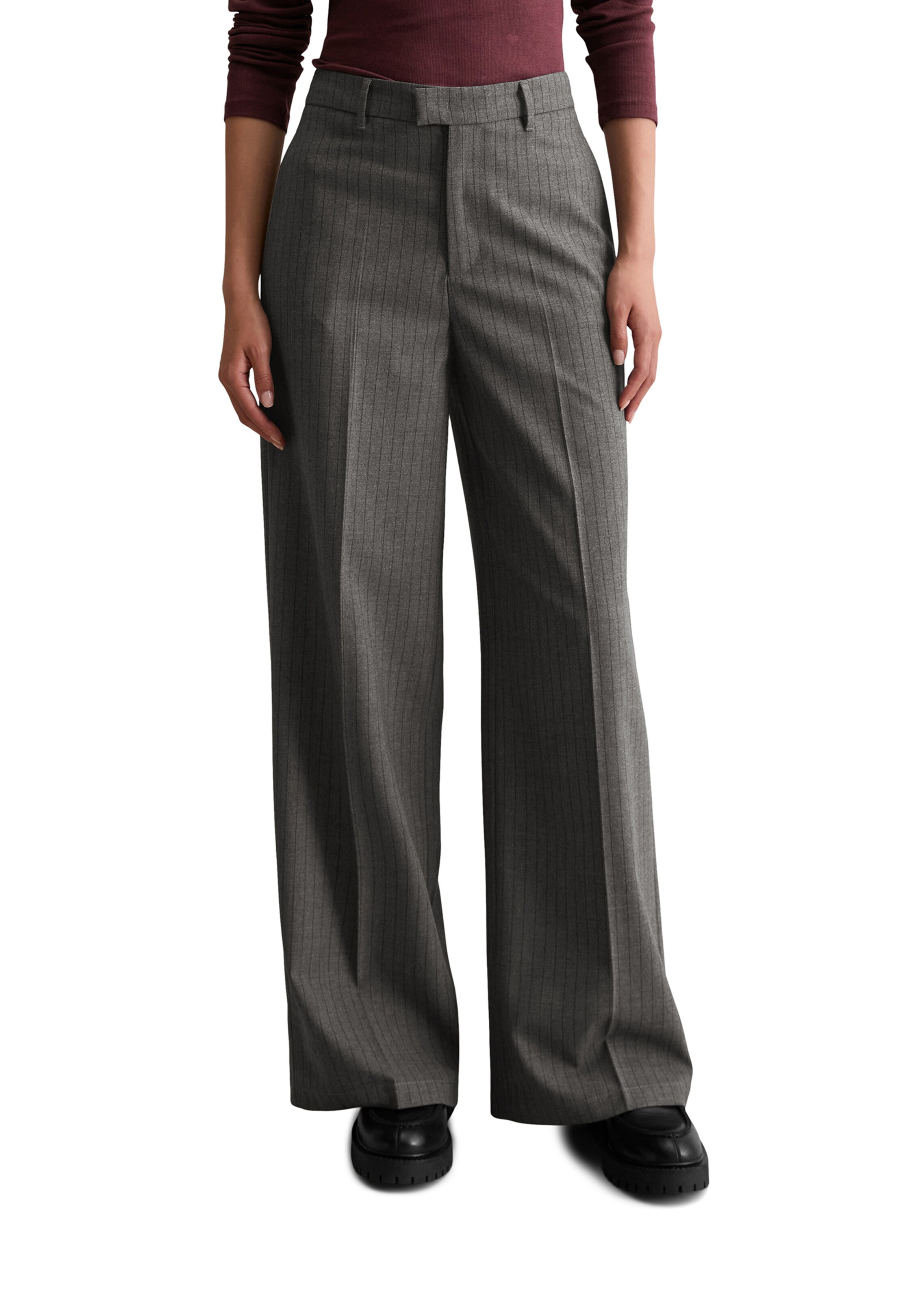 Marc O'Polo DENIM Loosefit Hose in Grau: Vorderseite