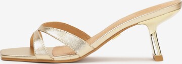 Kazar Mules in Gold: front