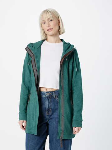 Ragwear Zip-Up Hoodie 'LETTI' in Green: front