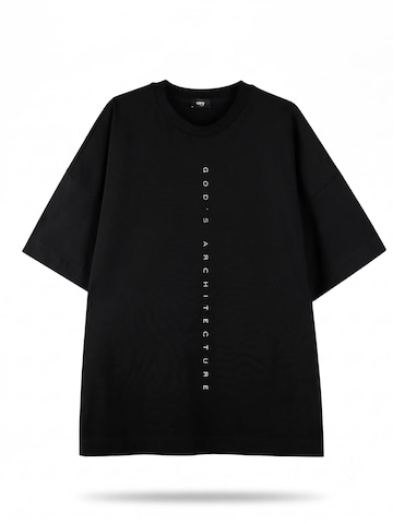 QWX2 - Camiseta 'GOD'S ARCHITECTURE' en negro: frente