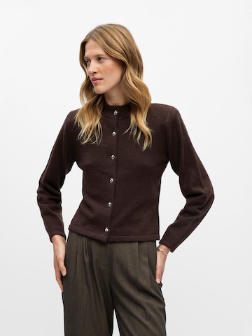 OBJECT Knit cardigan 'ZARI' in Brown: front