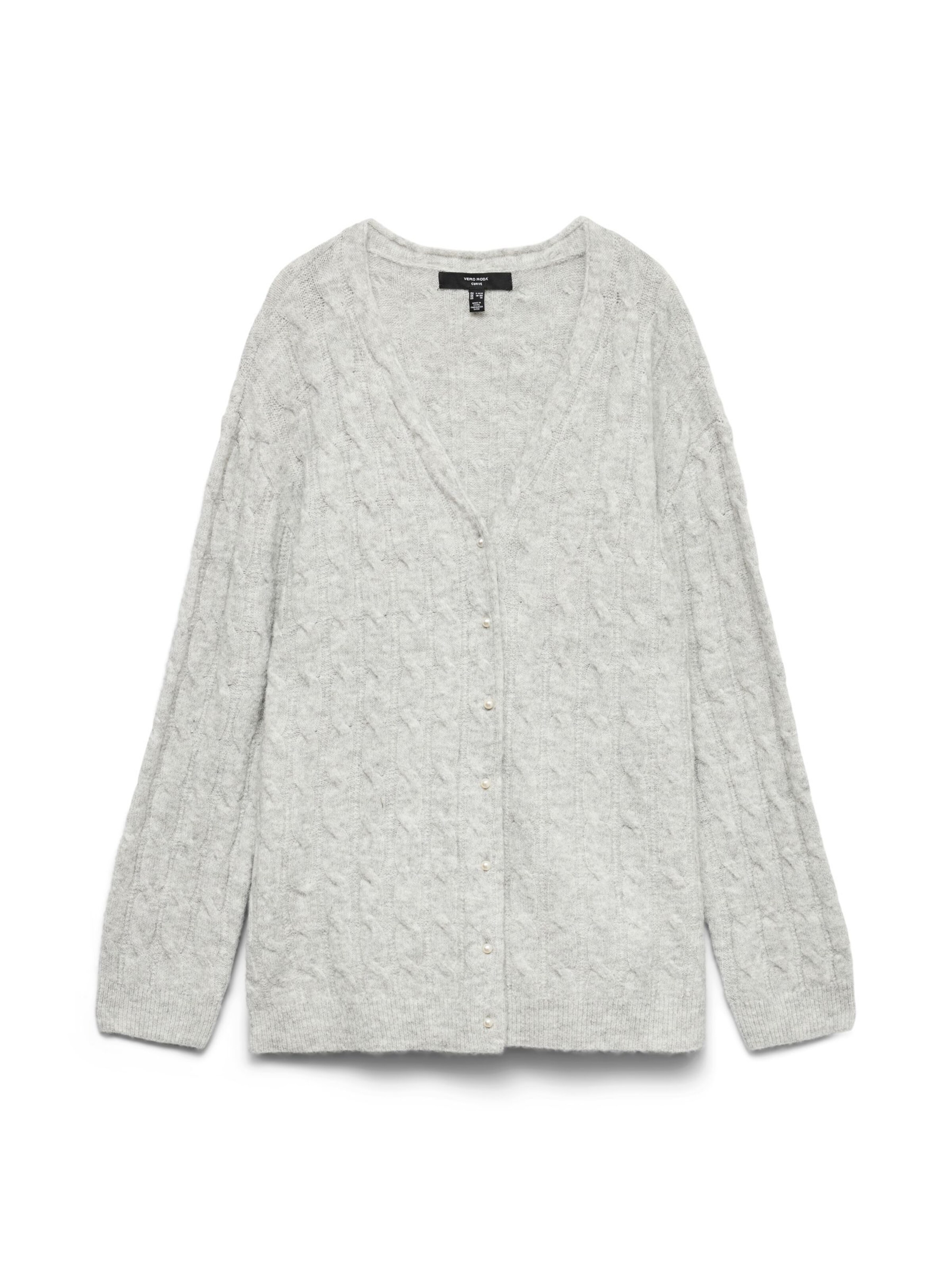 Cardigan 'VMCMarlin' Vero Moda Curve en gris : devant