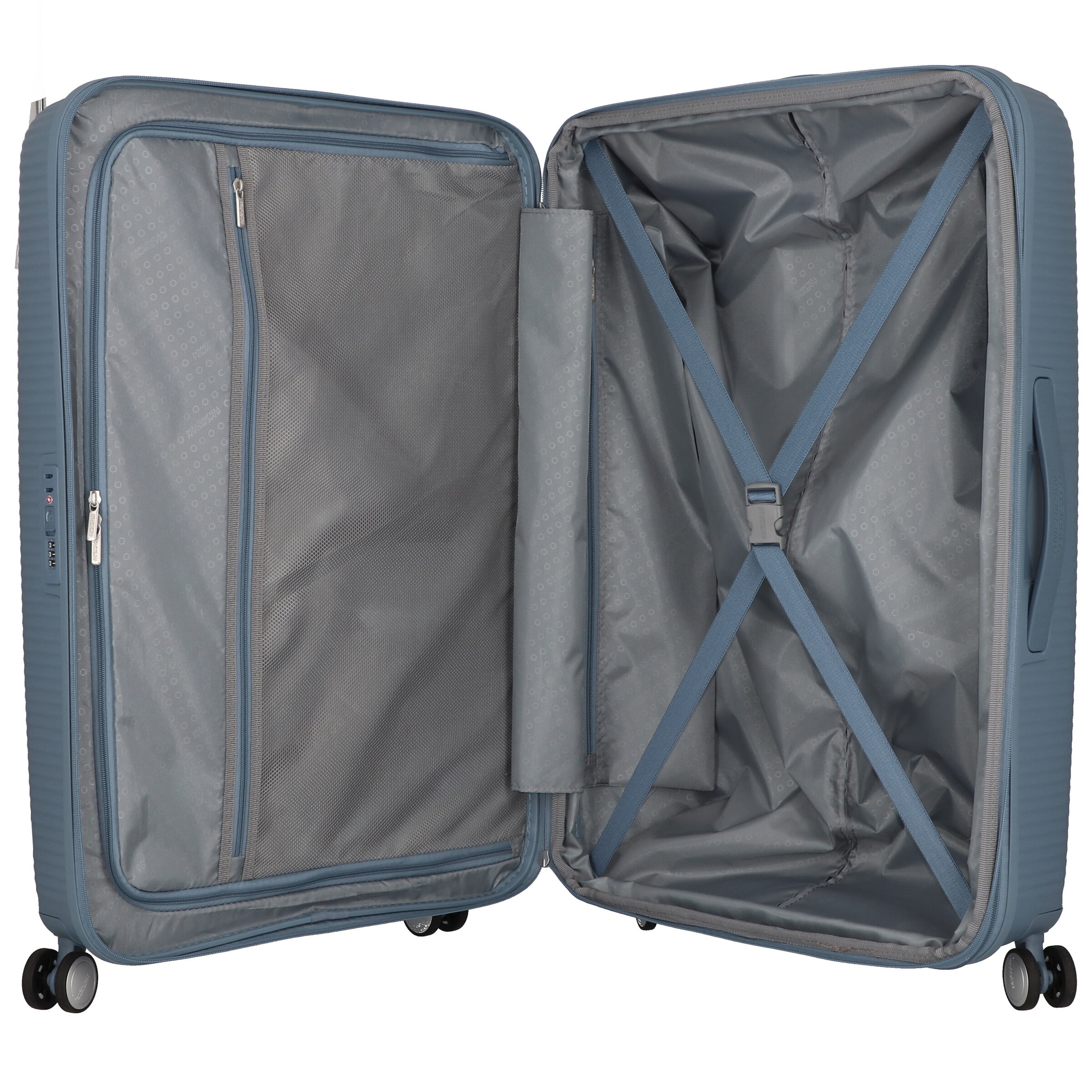 American Tourister Trolley 'Soundbox' in Blauw