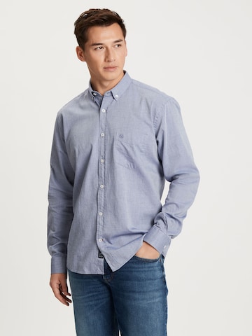 Cross Jeans Regular fit Button Up Shirt ' 35544 ' in Blue: front