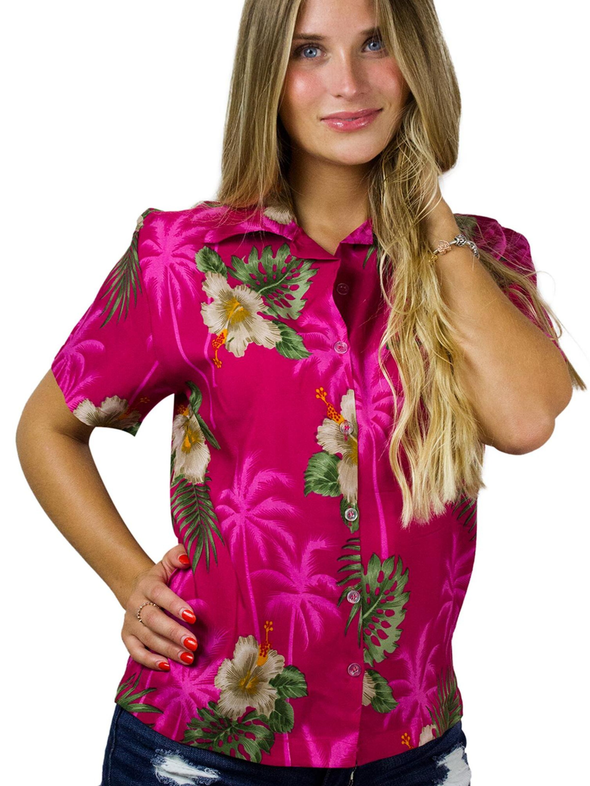 King Kameha Bluse 'Small Flower'‌‌‌‌‌‌‌‌ in Pink
