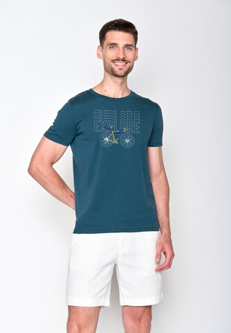 Maglietta 'Bike Gravel' di GREENBOMB in blu: frontale