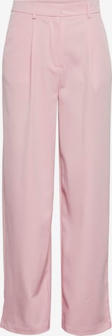 PIECES Pleat-Front Pants in Pink: front