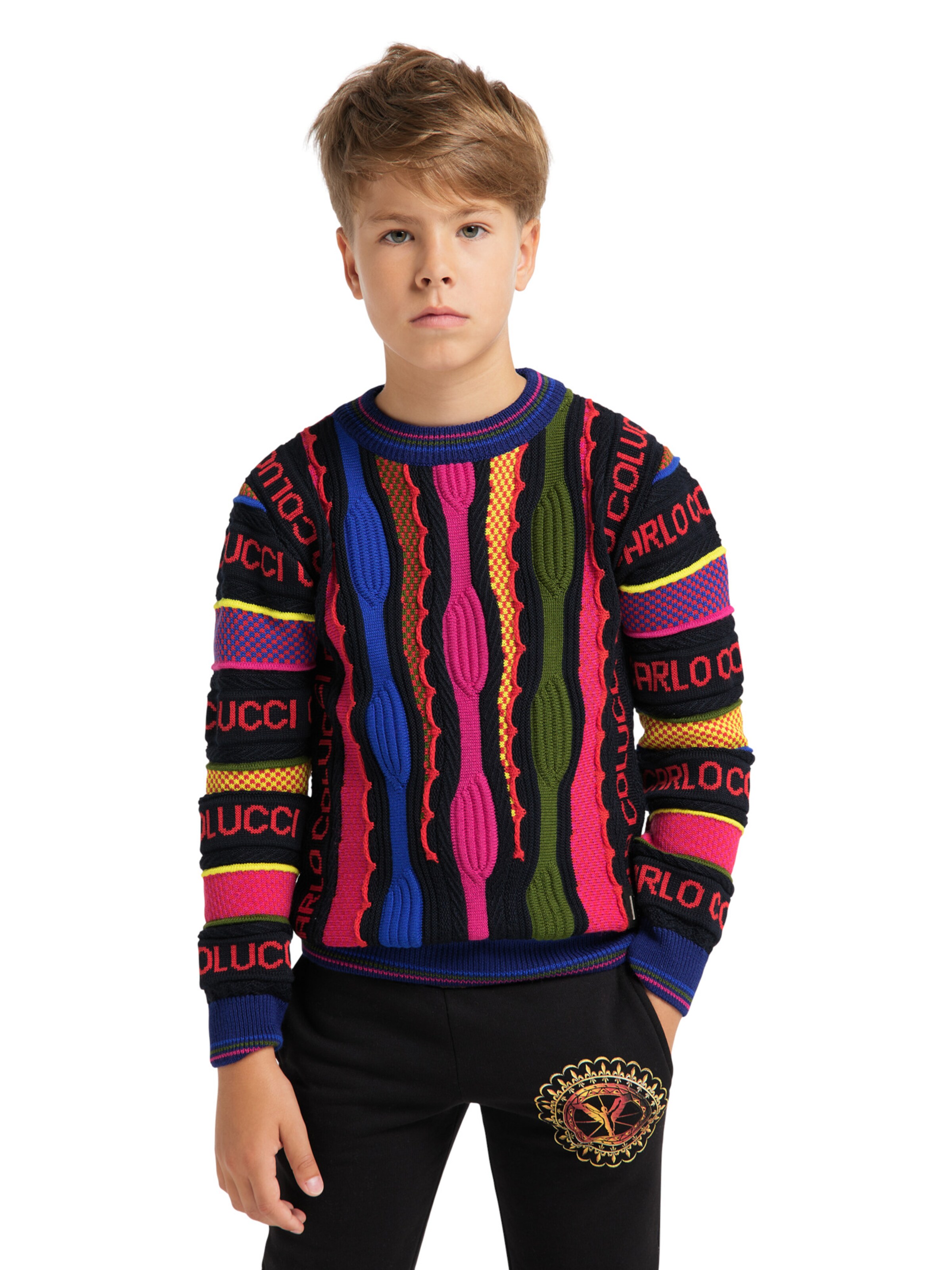Carlo Colucci Sweater 'Casale' in Mixed colors: front