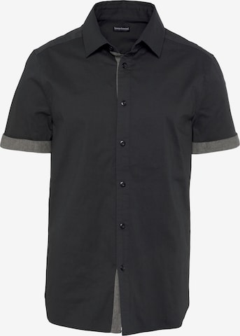 BRUNO BANANI Regular fit Button Up Shirt in Black: front
