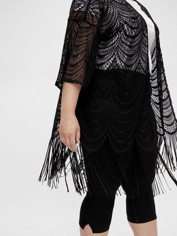 Vila Curve Kimono in Schwarz