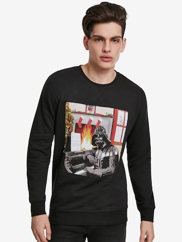 Mister Tee Sweatshirt 'Darth Vader Piano' in Zwart: voorkant