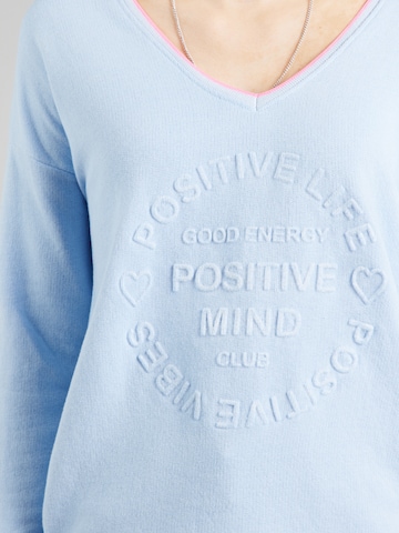 Zwillingsherz Sweatshirt 'Positive Mind' in Blau