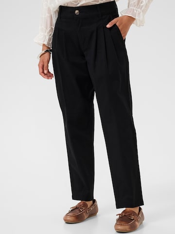 CULTURE Regular Bandplooibroek 'CUWini Brita' in Zwart: voorkant