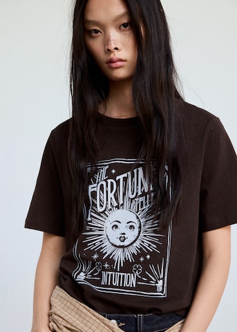 MANGO T-shirt 'ILUSTRA3' i brun