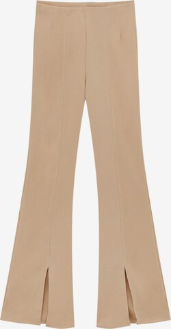 Pull&Bear Flared Trousers in Brown: front
