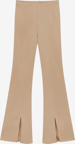 Pull&Bear Rozkloszowany krój Spodnie w kolorze brązowy: przód