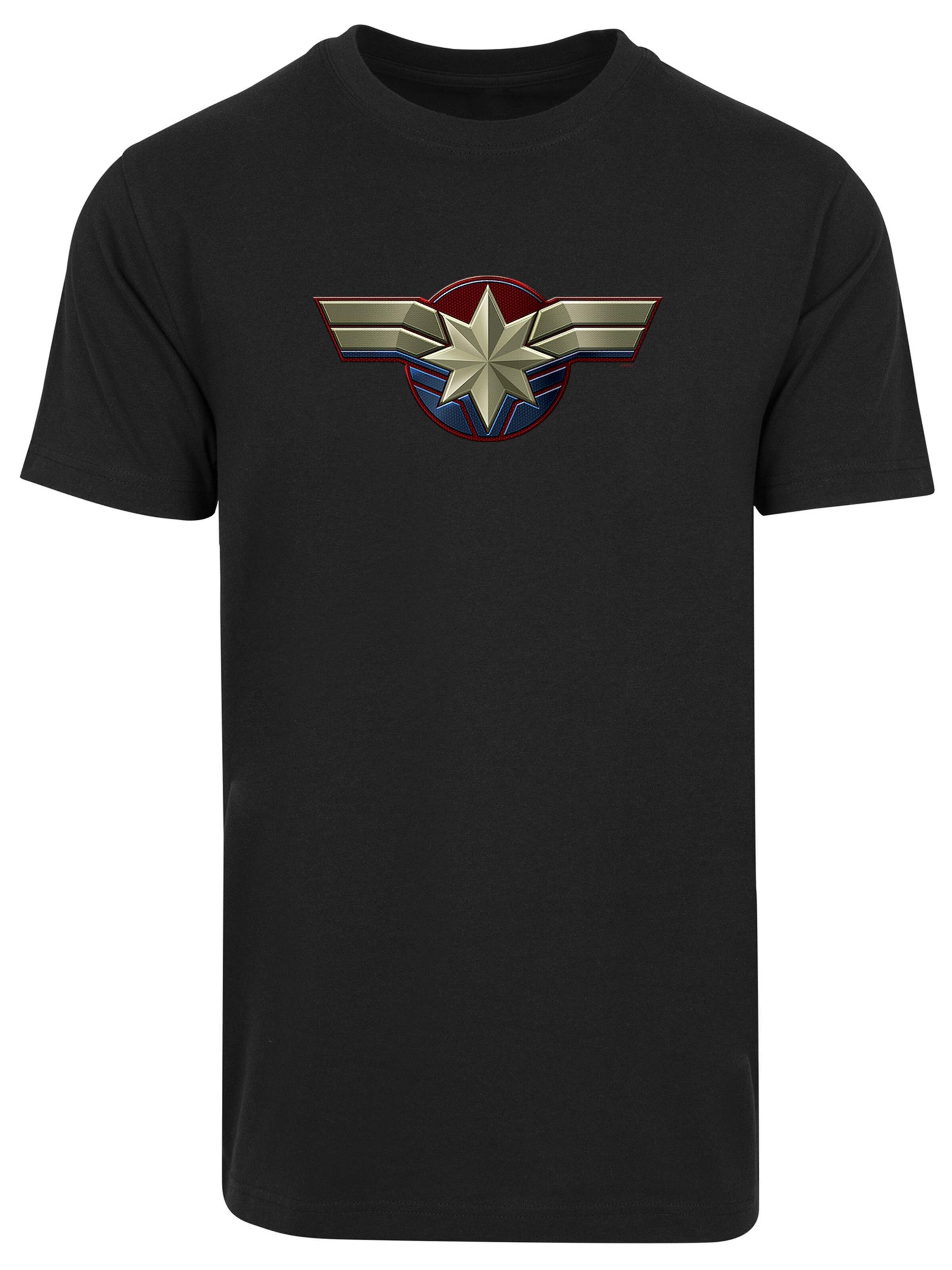 T-Shirt 'Captain Marvel Chest Emblem' F4NT4STIC en noir : devant