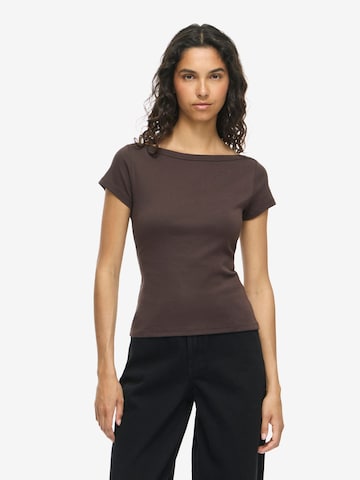 T-shirt Noisy may en marron : devant