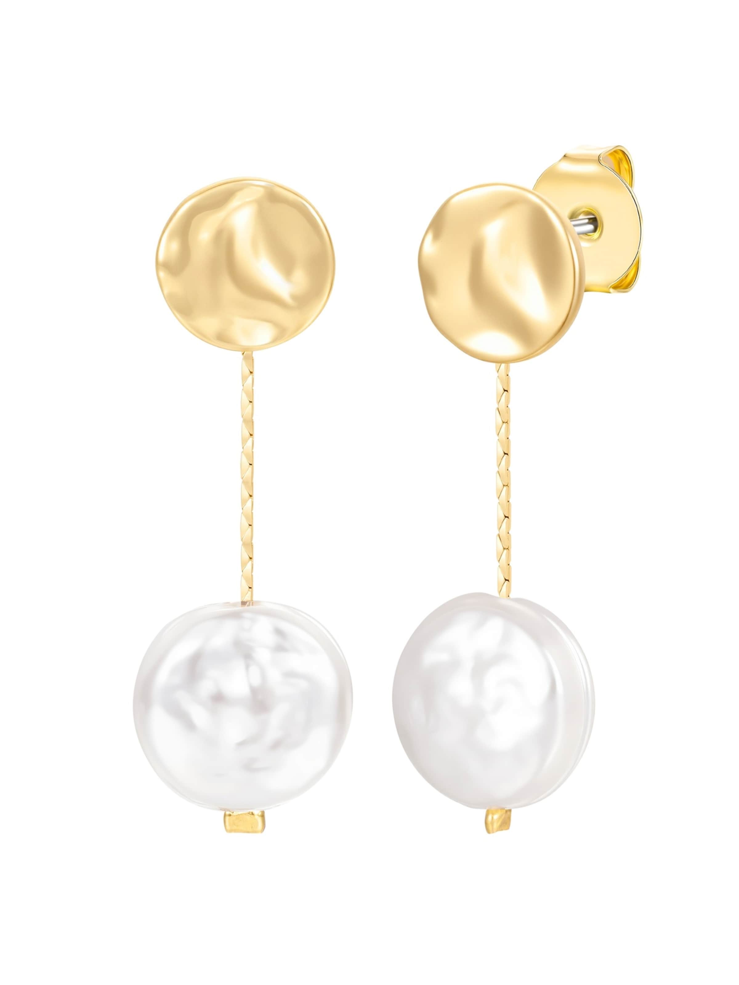 Lulu & Jane - Pendientes en blanco: frente