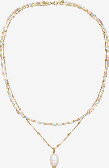 ELLI Kette in hellblau / gold / hellpink / perlweiß, Produktansicht