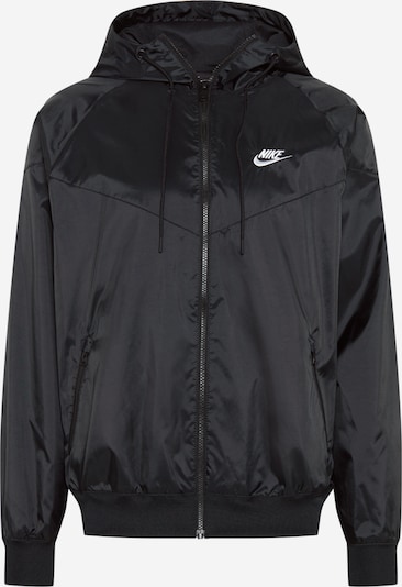 Nike Sportswear Prehodna jakna 'Windrunner' | črna / bela barva, Prikaz izdelka