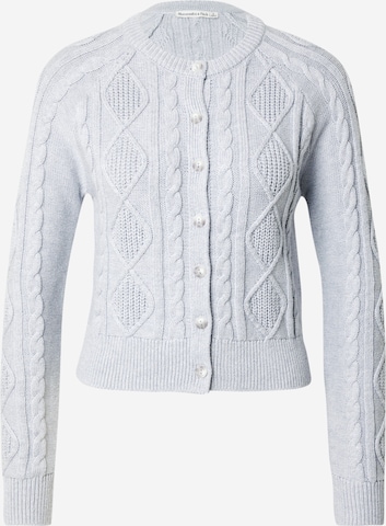 pelēks Abercrombie & Fitch Adīta jaka: no priekšpuses