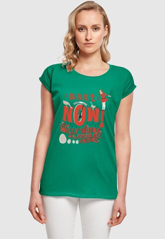 T-shirt 'Willy Wonka - Verruca Salt I Want It Now' ABSOLUTE CULT en vert : devant