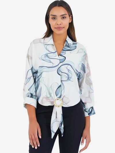 Bigdart Blusa em S em marinho / verde pastel / malva / branco, Vista do artigo