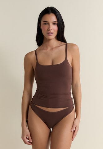 ETAM Undershirt 'Pure Soft' in Brown: front
