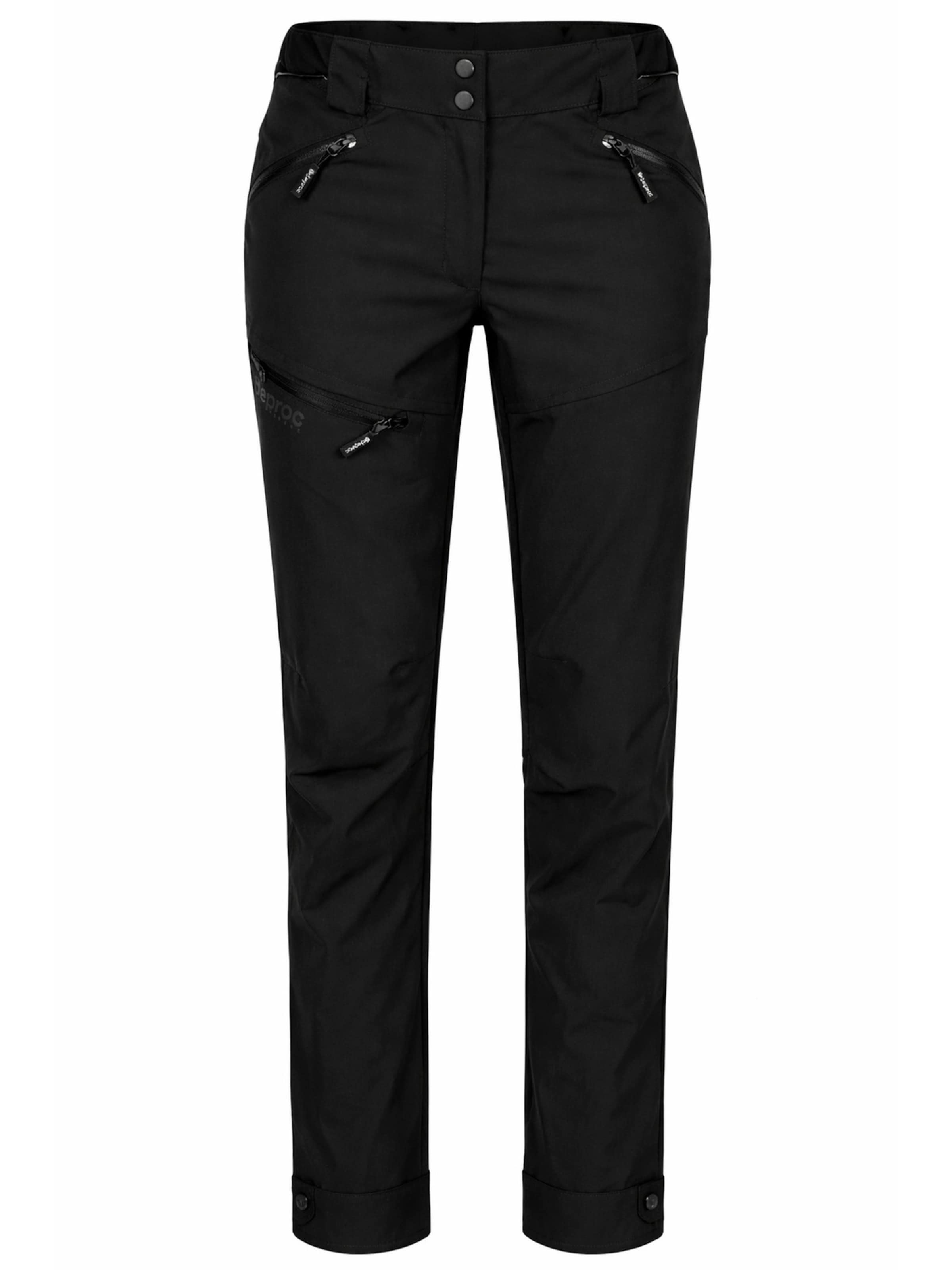 deproc Slimfit Outdoorbroek in Zwart: voorkant
