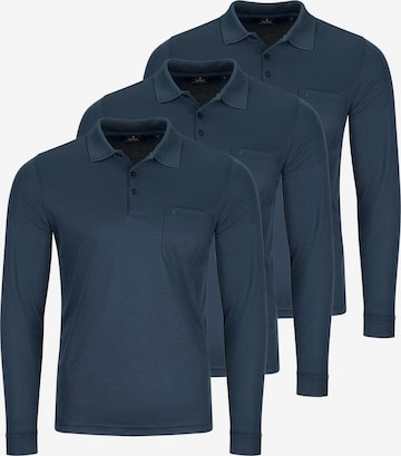 Ragman Shirt 'Basic' in Blau: Vorderseite