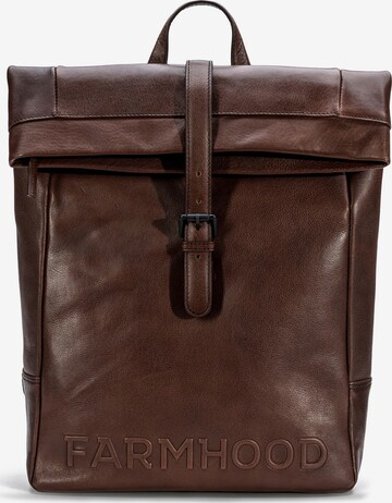 Farmhood Backpack in Brown: front