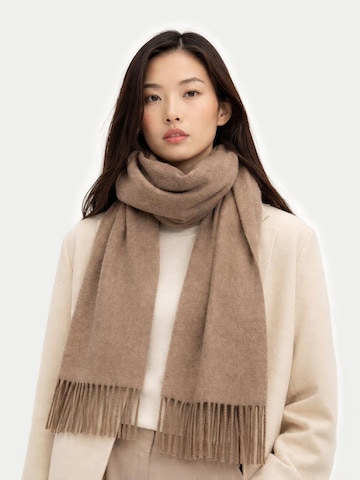 GOBI Cashmere Halsduk 'Unisex Cashmere Fringed Scarf' i grå: framsida