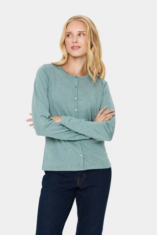 SAINT TROPEZ Strickjacke in Grün: Vorderseite
