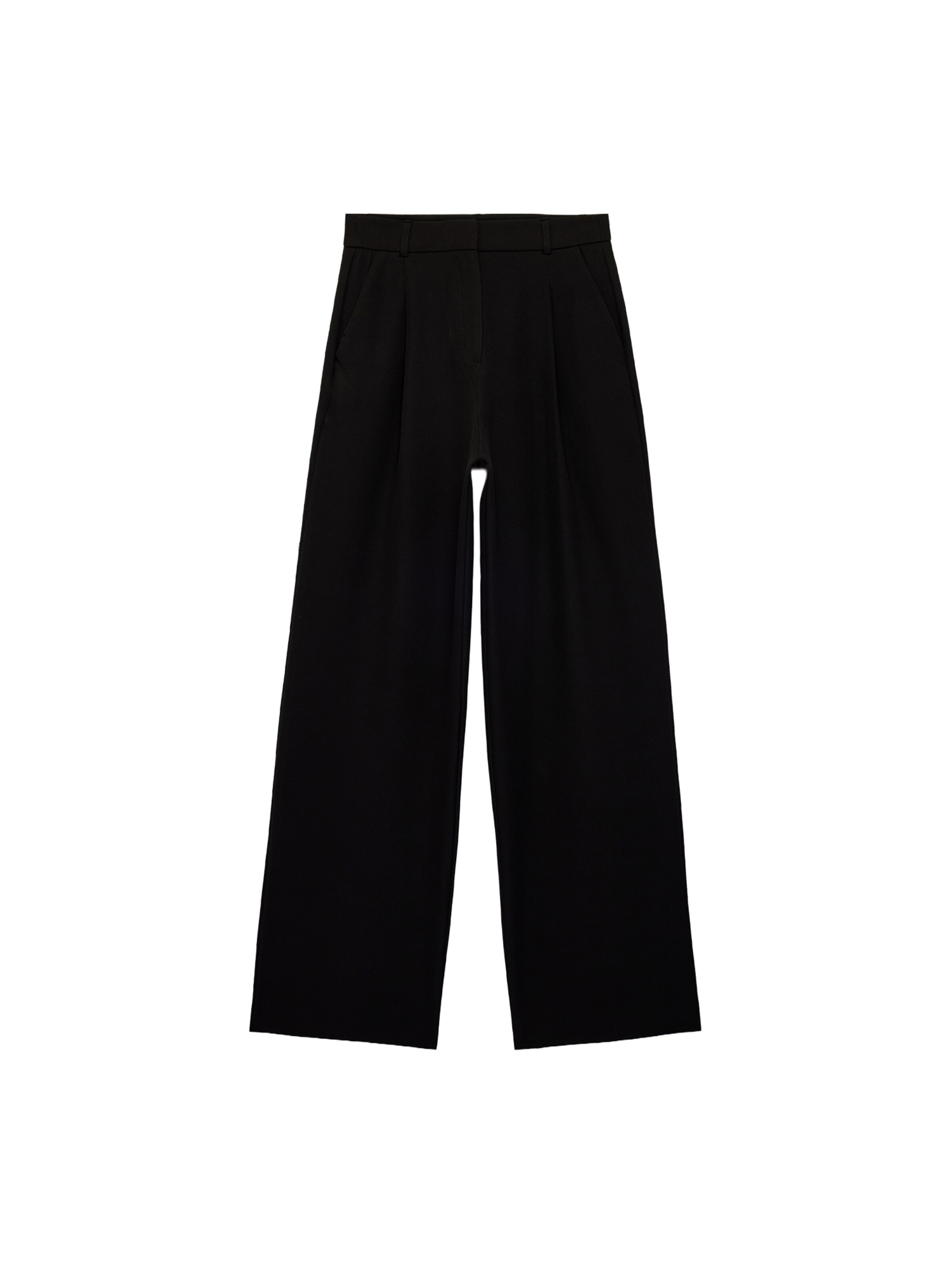 Koton Wide leg Pleat-front trousers in Black: front