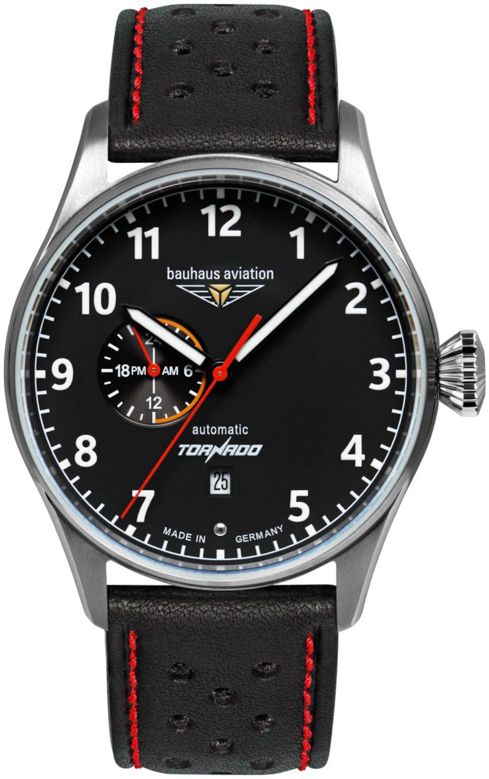 Bauhaus Analog Watch in Black: front